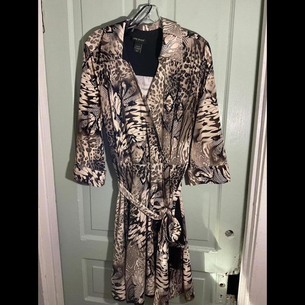 Lane Bryant  Mixed Animal Print Surplus Dress with Belt 18/20 W